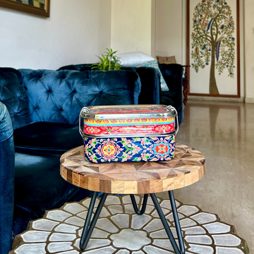 Eco-Friendly Ethnic Meenakari 2-Tier Steel Tiffin