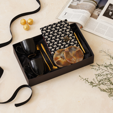 Black Office Essentials Gift Box – Mugs, Diary & Coasters