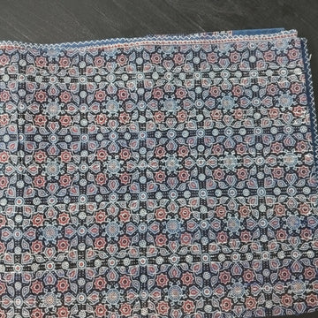 Ajrakh with Kantha Bedcover | Artisan-Made 100% Cotton Bedspread