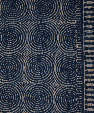 Indigo Blue Geometric Pattern Cotton| Handcrafted Cotton Area Rug for Home & Living Room Decor