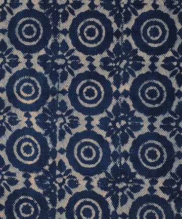 Boho Style Blue Cotton Rug with Geometric Flower Patterns| Handcrafted Cotton Area Rug for Home & Living Room Decor