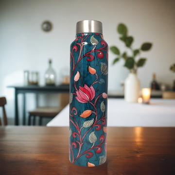 Handcrafted Eco-Friendly Meenakari Stainless Steel Bottle(1L)