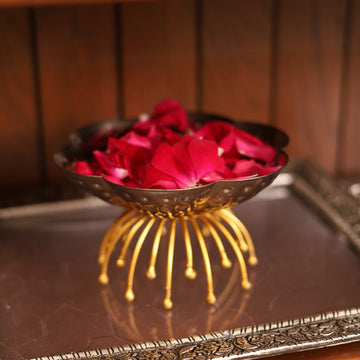 Flower Urli | Gold and Silver | Decorative Indian Home Decor