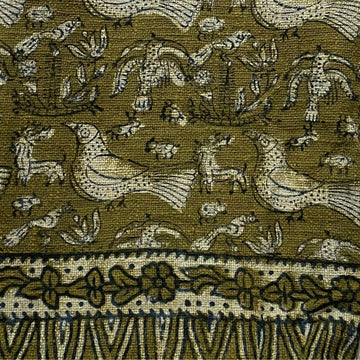 Rustic Bird Motif Block Print Cotton Throw | Perfect for Living Room and Bedroom Decor