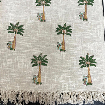 Koala & Palm Tree Block Print Kids Cotton Throw | Perfect for Living Room and Bedroom Decor