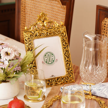 Decorative Designer Photo Frame With Flower On Top | Luxury Wedding Gifting | Luxury Home Decor