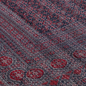 Ajrakh with Kantha Bedcover | Artisan-Made 100% Cotton Bedspread