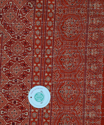 Ajrakh with Kantha Bedcover | Artisan-Made 100% Cotton Bedspread