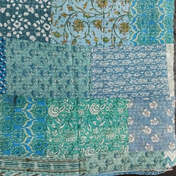 Handcrafted Block Print Bedcover with Patchwork | Artisan-Made 100% Cotton Bedspread