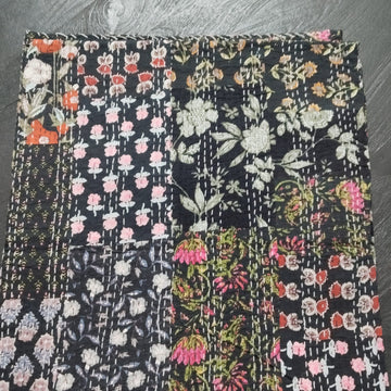 Handcrafted Block Print Bedcover with Patchwork | Artisan-Made 100% Cotton Bedspread