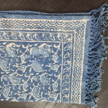 Indigo Paisley Handwoven Rug – Traditional Block Print Cotton rug