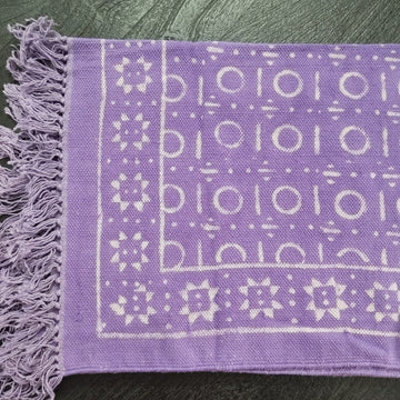 Lavender Dusk Handwoven Cotton Rug – Boho Fringe Accent