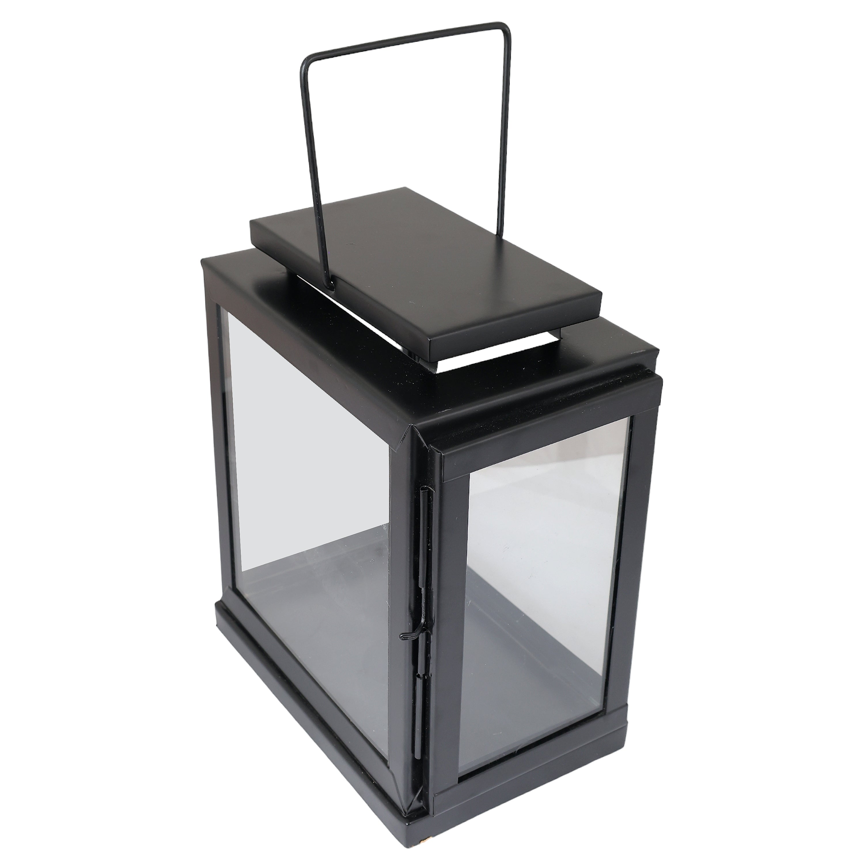 Black Metal Aroma Lamp | Contemporary Lantern for Home Decor