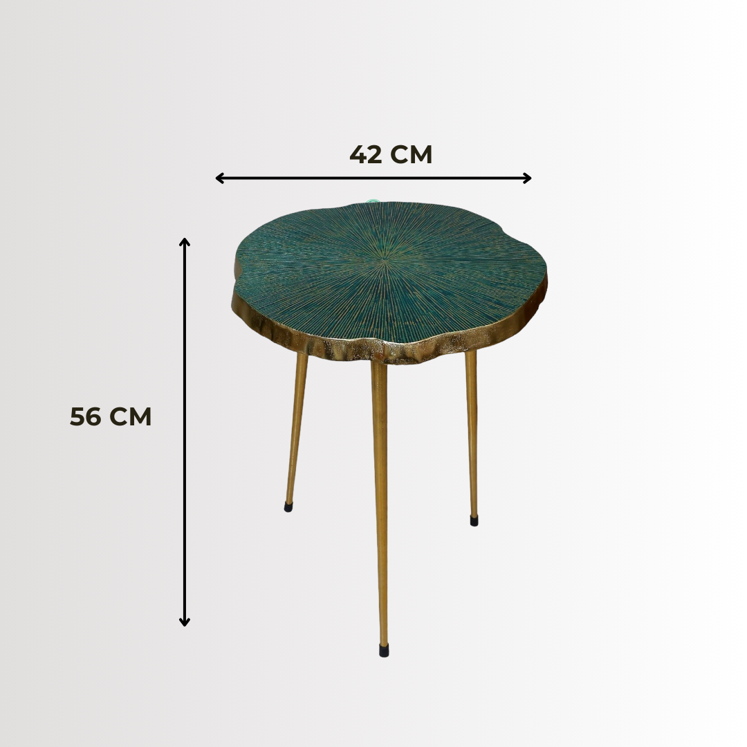 Contemporary Nickel Green End Table | Stylish Accent Table for Home, Living Room & Bedroom Decor