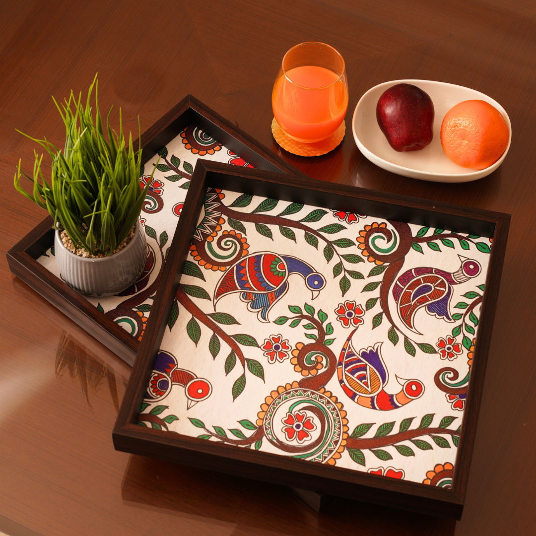 Elegant Print MDF Serving Tray | Stylish & Durable Decorative Tray for Home & Dining