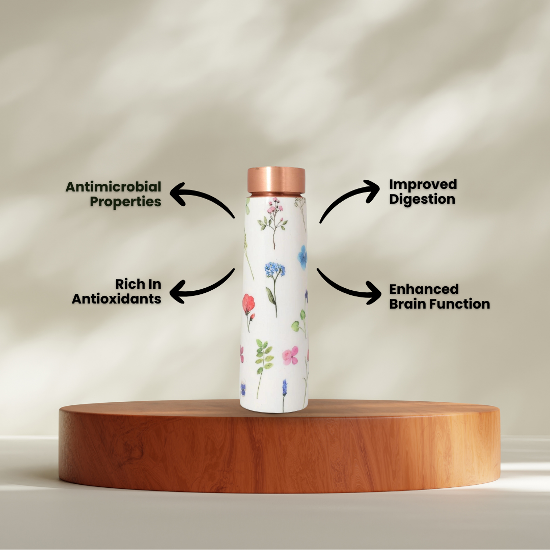 Copper Water Bottle | 1 Litre | Boosts Immunity