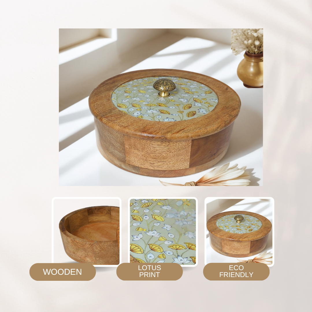 Sophisticated Wooden Multipurpose Storage Box  | Ecofriendly Tableware | Stylish & Durable