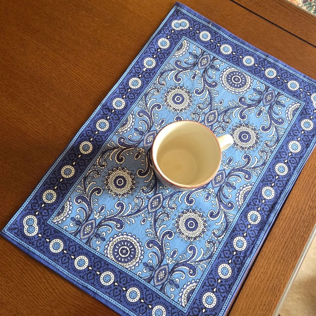 Block Printed Table Placemat (Set of 6) | Handcrafted Dining Placemats