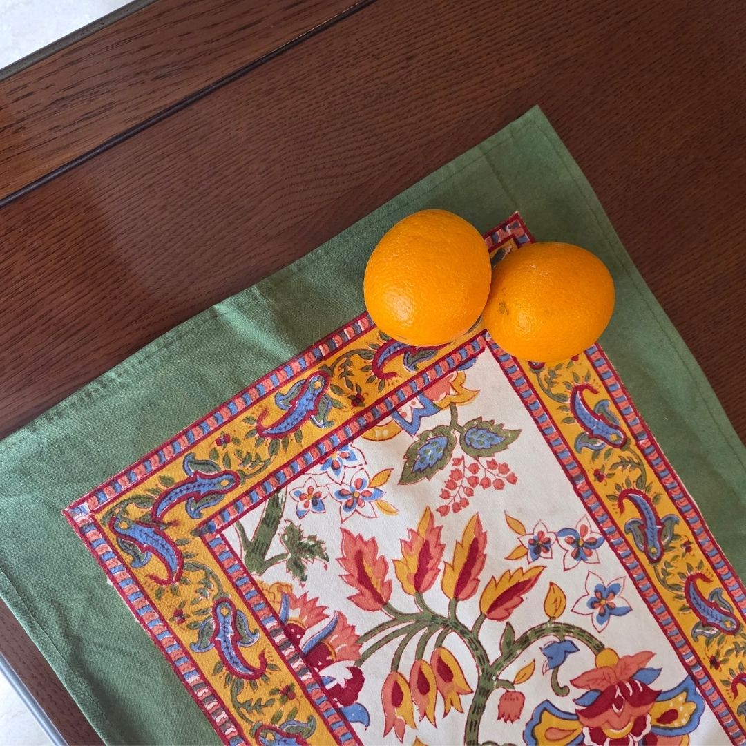 Block Printed Table Placemat (Set of 6) | Handcrafted Dining Placemats