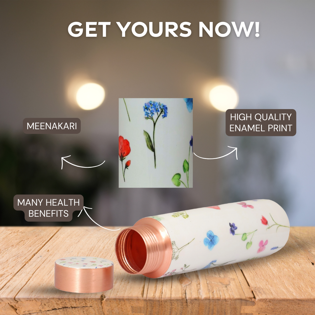 Copper Water Bottle | 1 Litre | Boosts Immunity