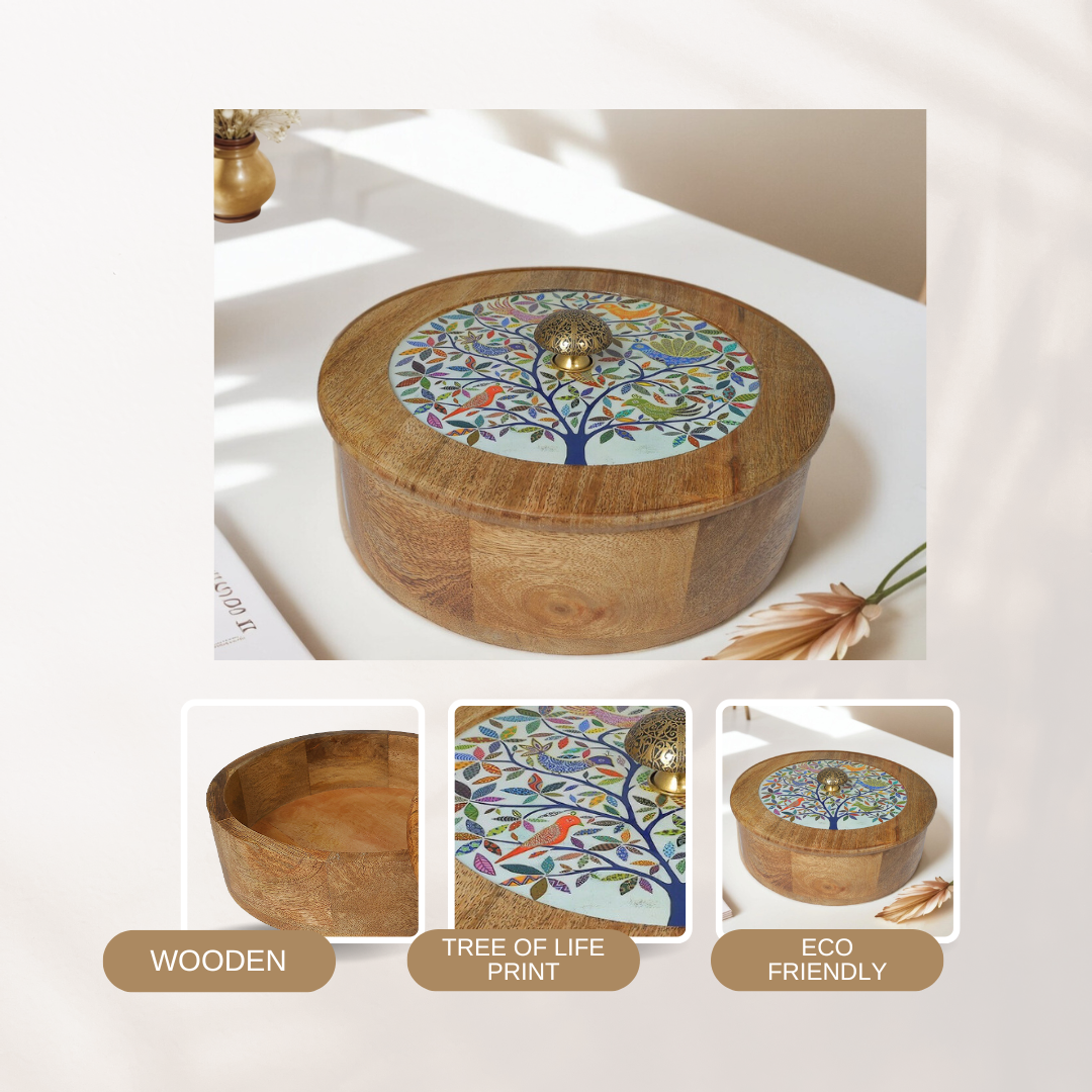 Sophisticated Wooden Multipurpose Storage Box  | Ecofriendly Tableware | Stylish & Durable