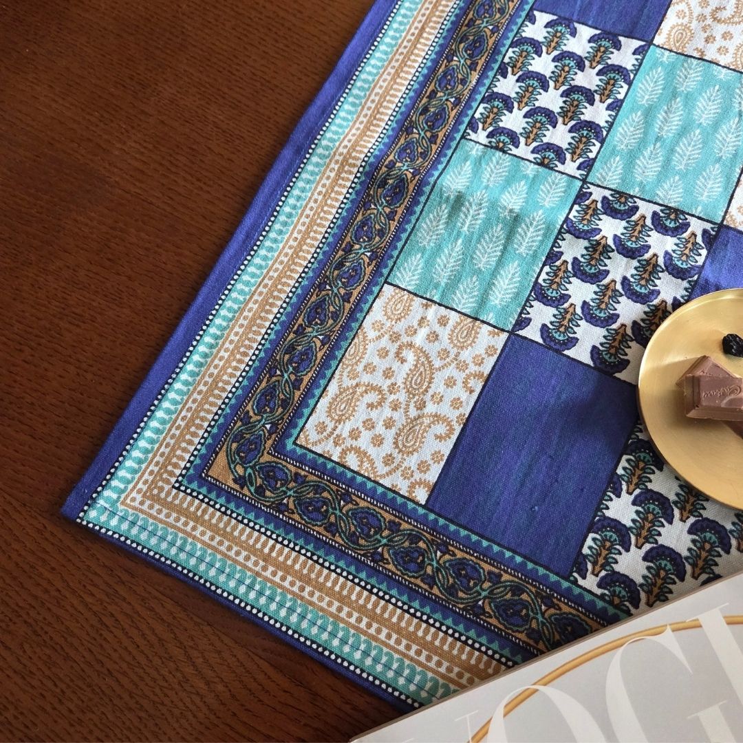 Block Printed Table Placemat (Set of 6) | Handcrafted Dining Placemats