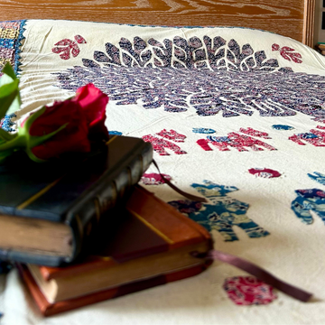 Handcrafted Tree of Life Cotton Bedcover – Ethnic Boho Bedding | Artisan-Made 100% Cotton Bedspread