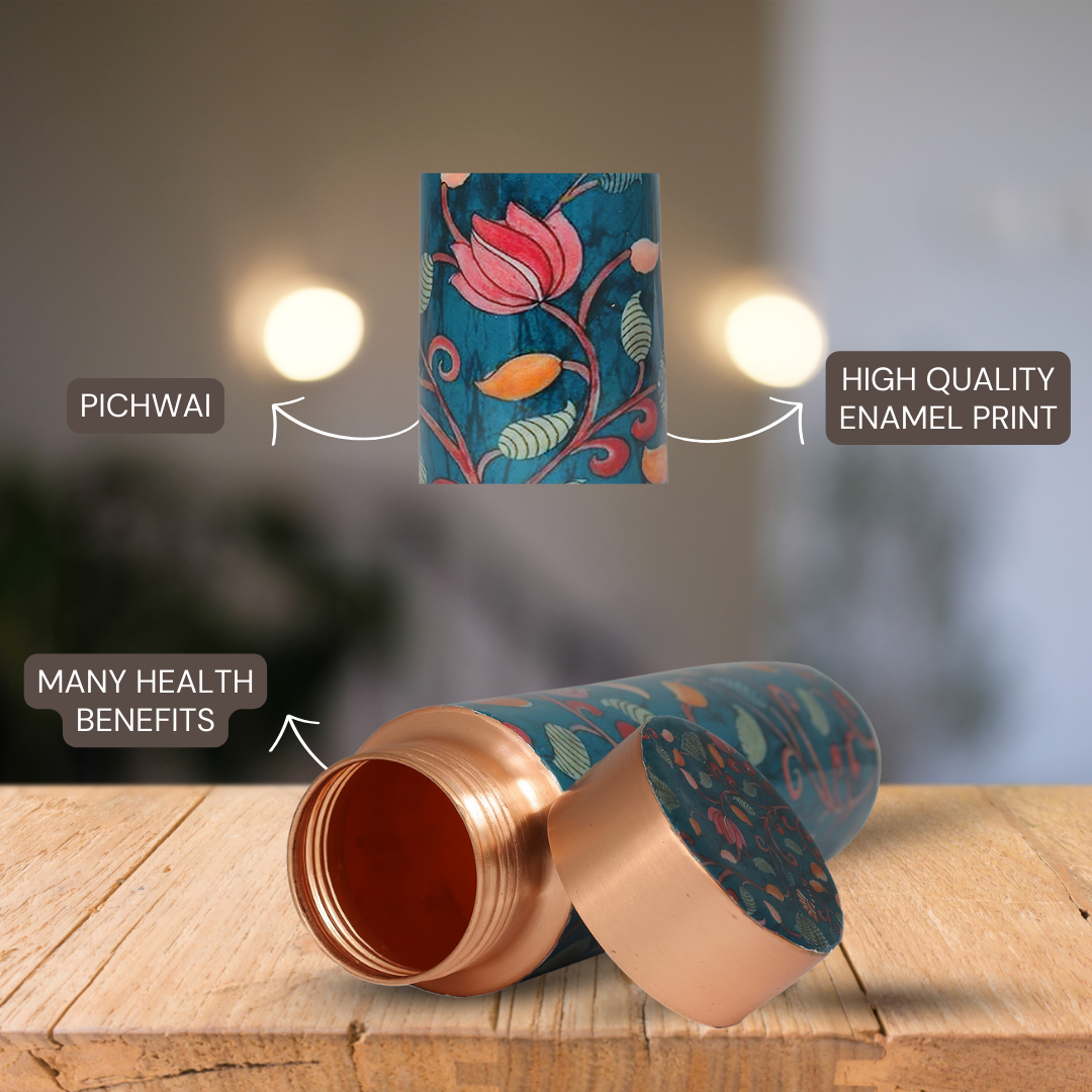 Copper Water Bottle | 1 Litre | Boosts Immunity