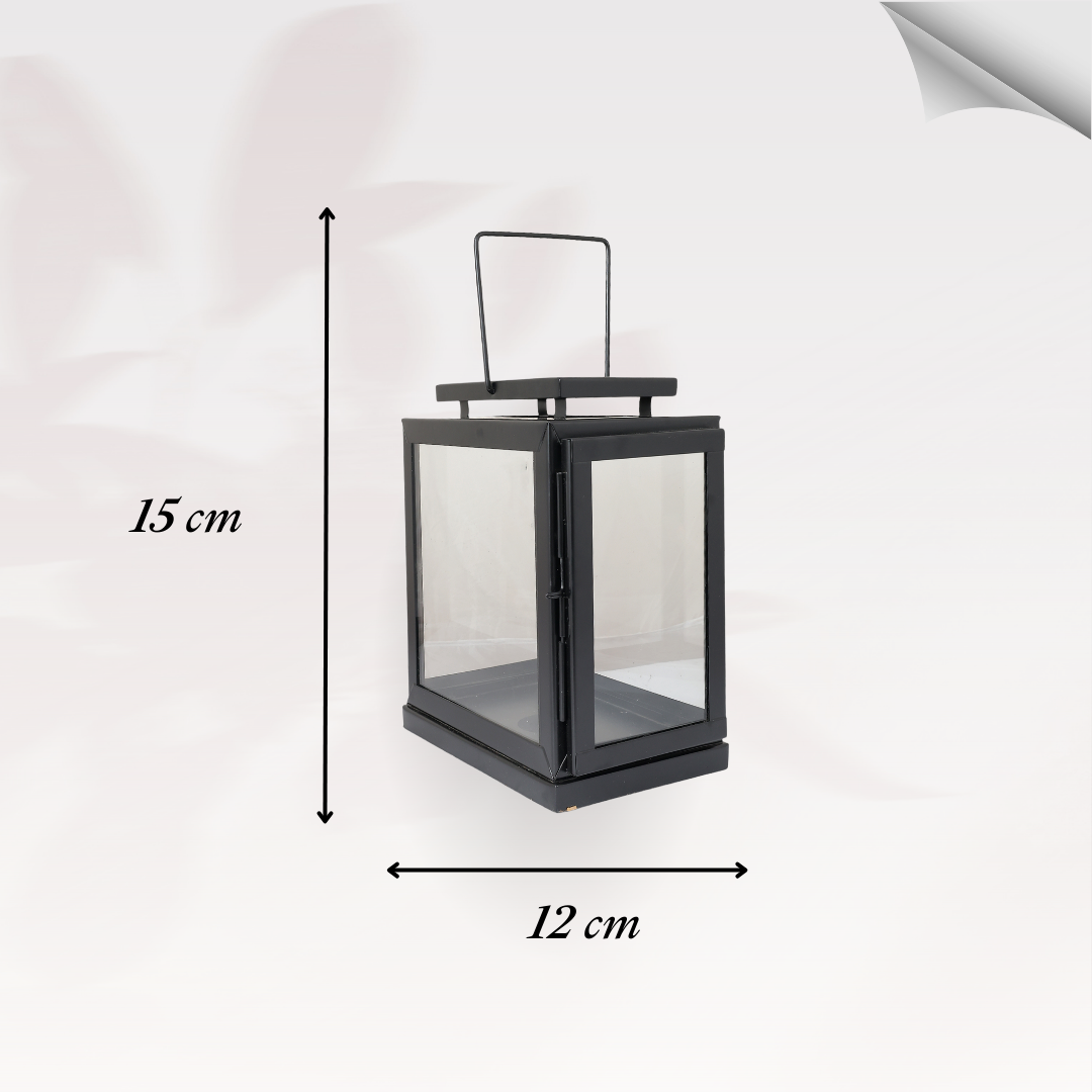Black Metal Aroma Lamp | Contemporary Lantern for Home Decor