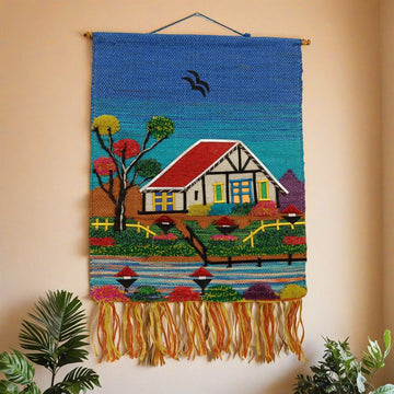Handcrafted Countryside Cottage Wall Hanging