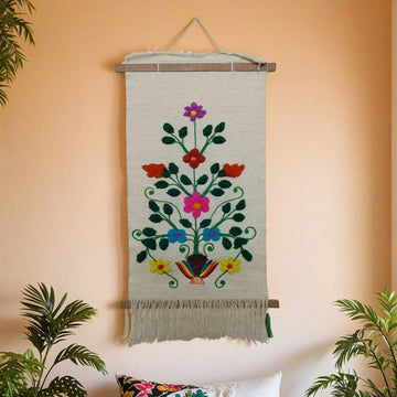 Handcrafted Floral Tree of Life Wall Hanging