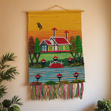 Sunset Cottage Serenity Woven Wall Hanging