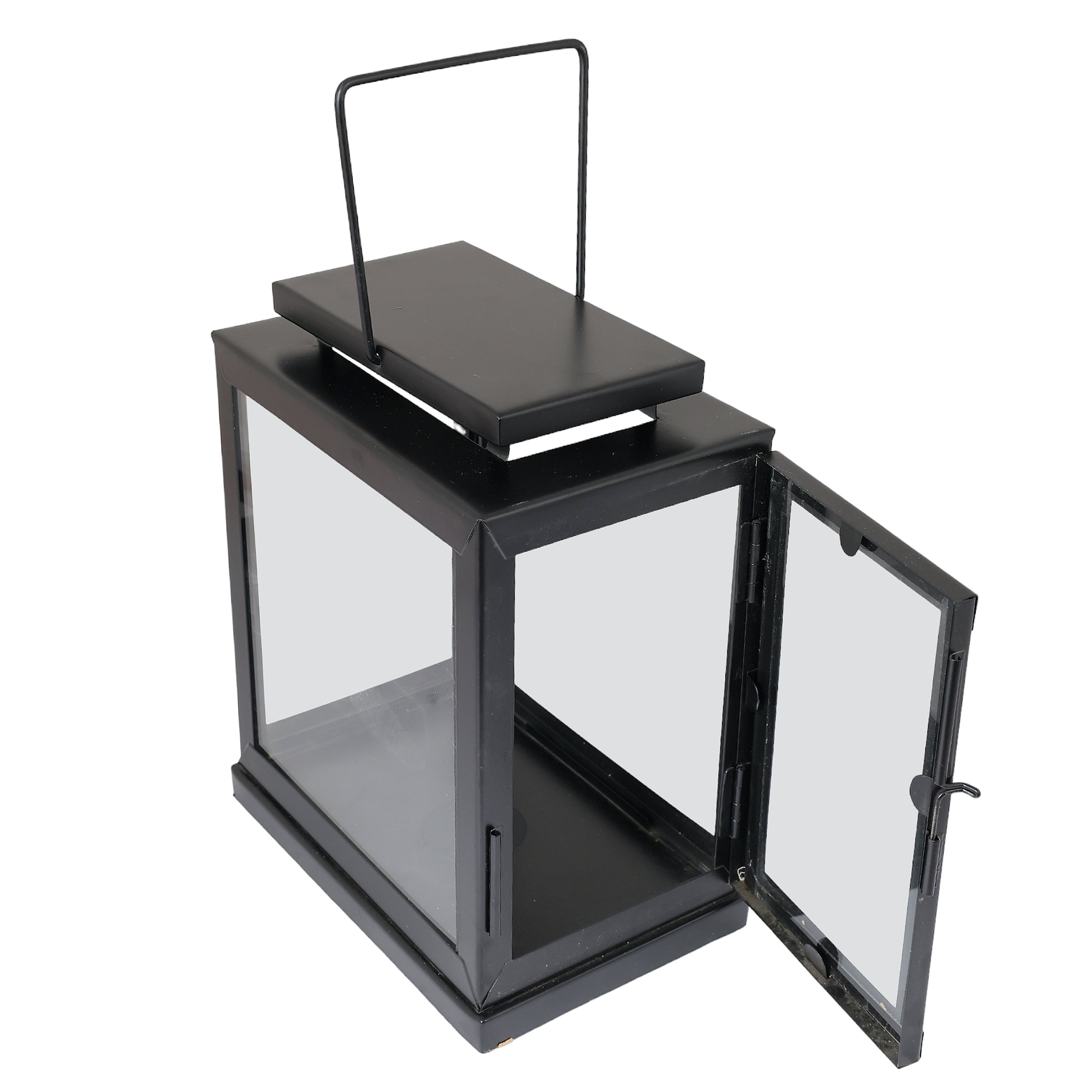 Black Metal Aroma Lamp | Contemporary Lantern for Home Decor