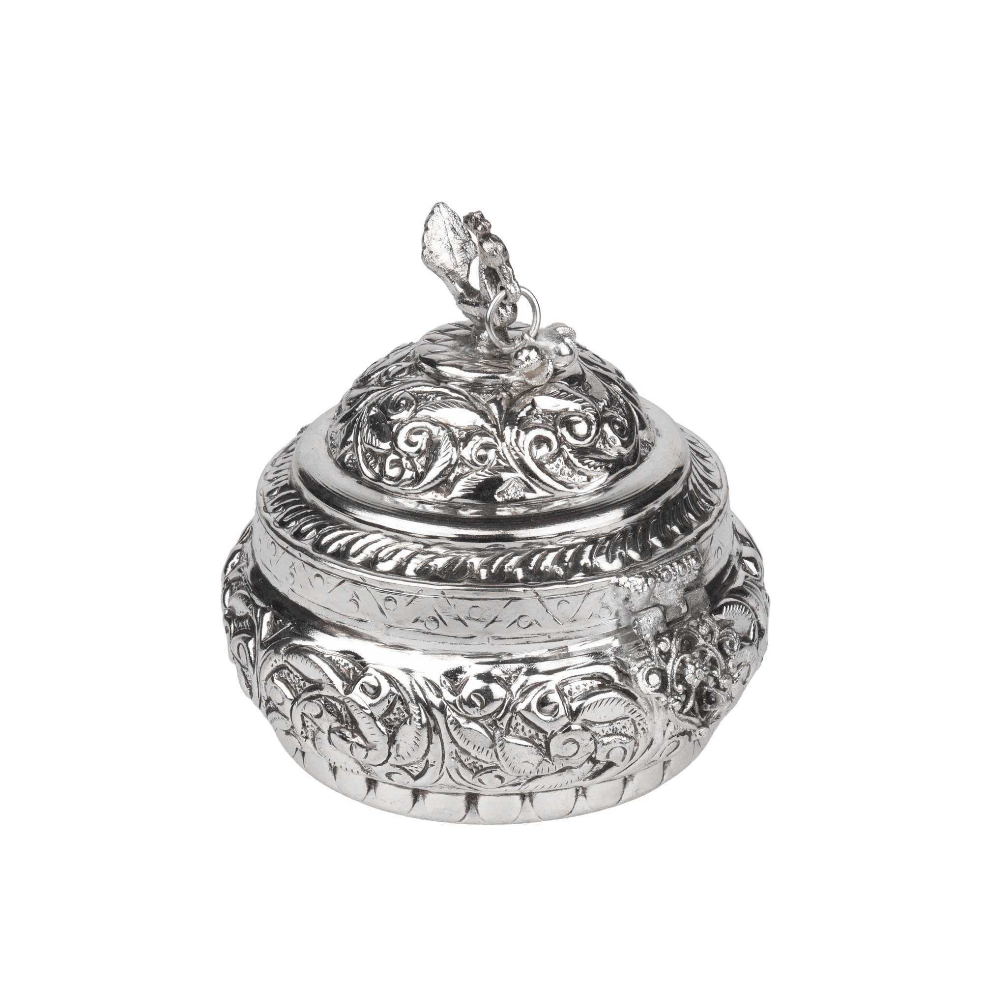German Silver Floral Engraved Multipurpose Center piece for Home decor and Eid Gifting