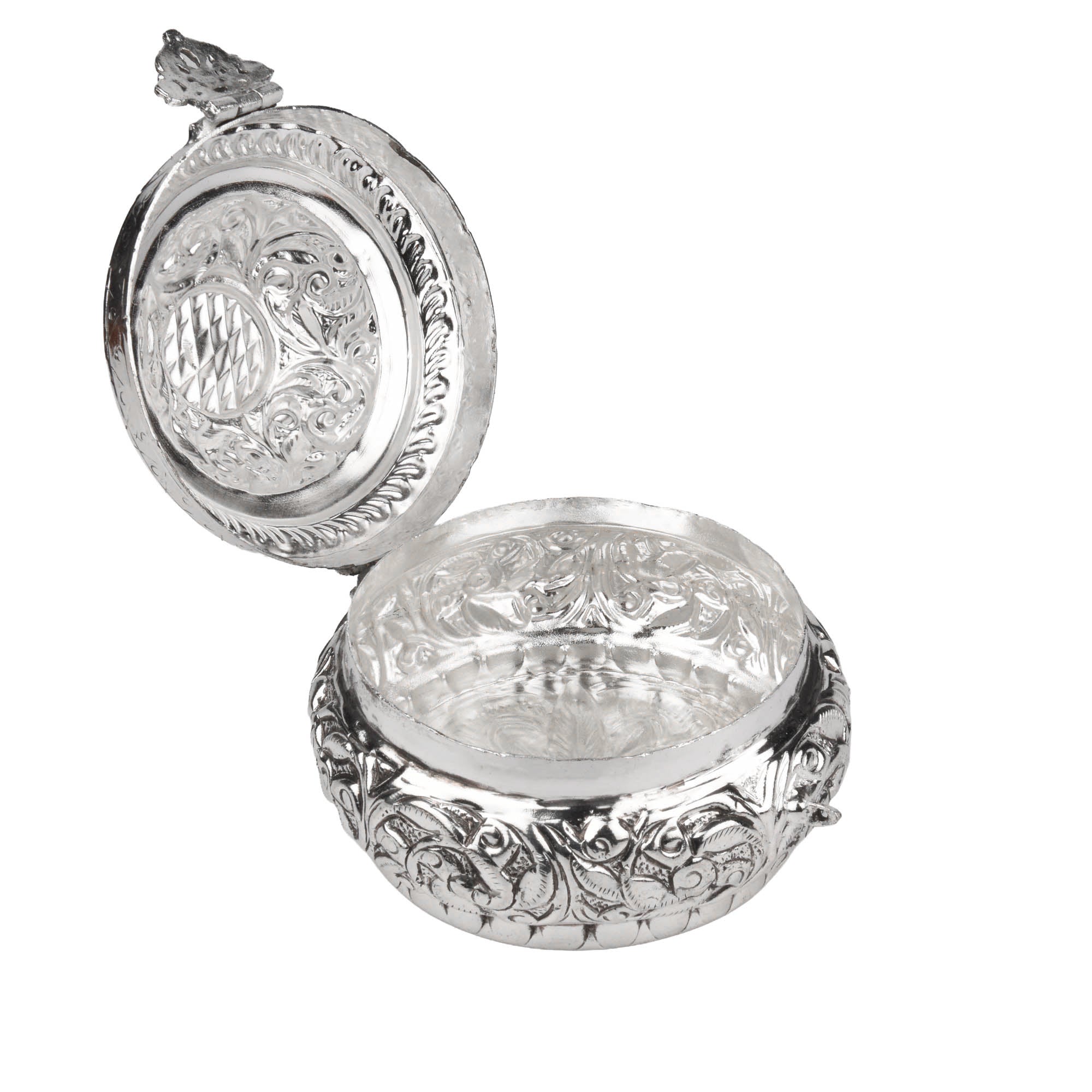 German Silver Floral Engraved Multipurpose Center piece for Home decor and Eid Gifting