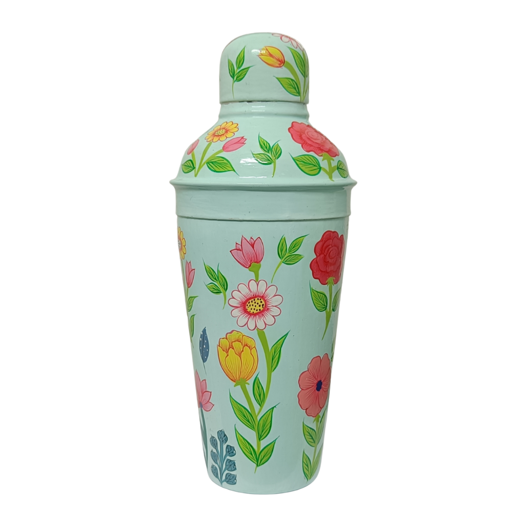 Premium Hand Painted Stainless Steel Cocktail Shaker with Peg Measurer