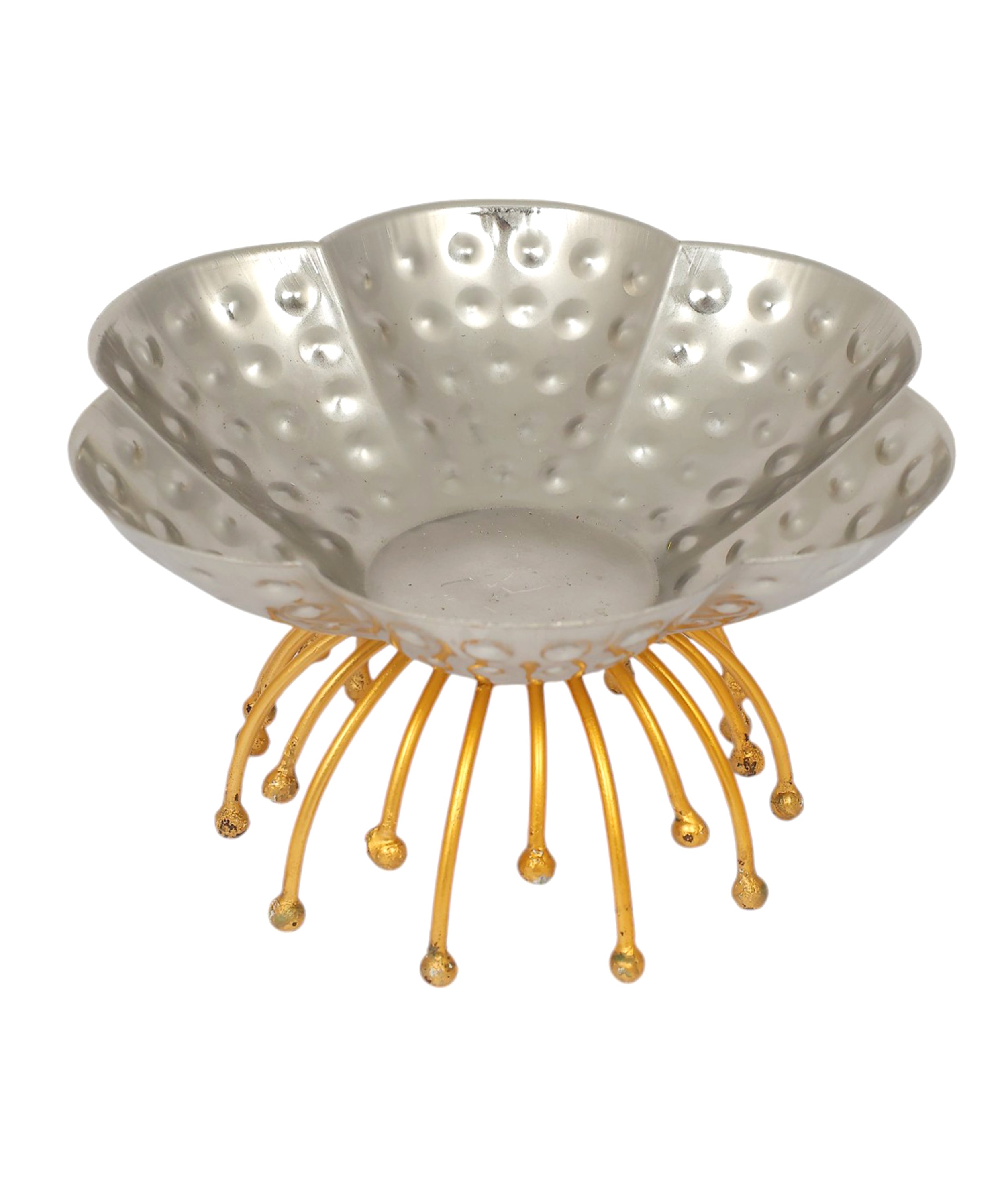 Flower Urli | Gold and Silver | Decorative Indian Home Decor