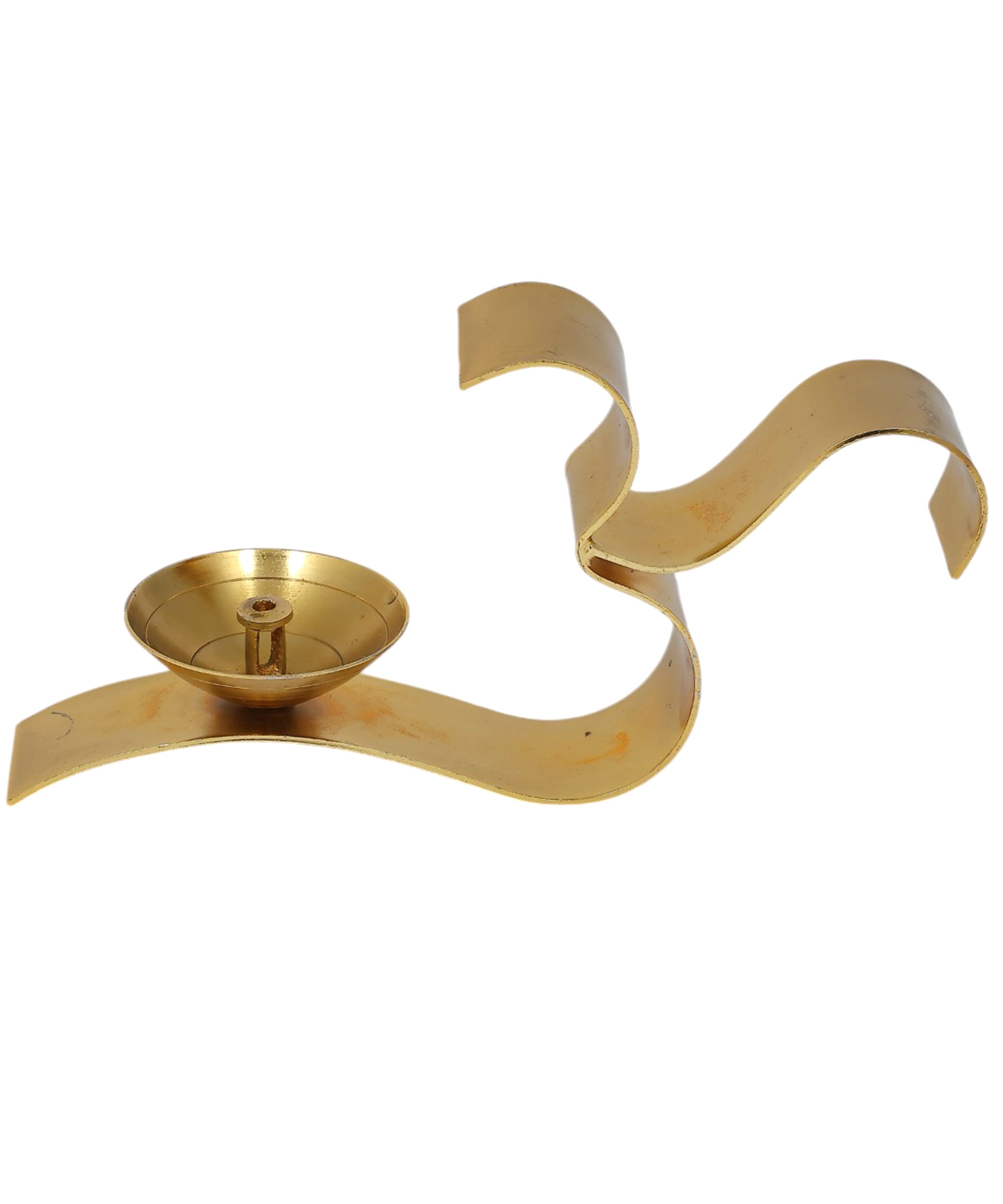 Om Diya With Handle | Puja And Festive Decor | Golden Diya