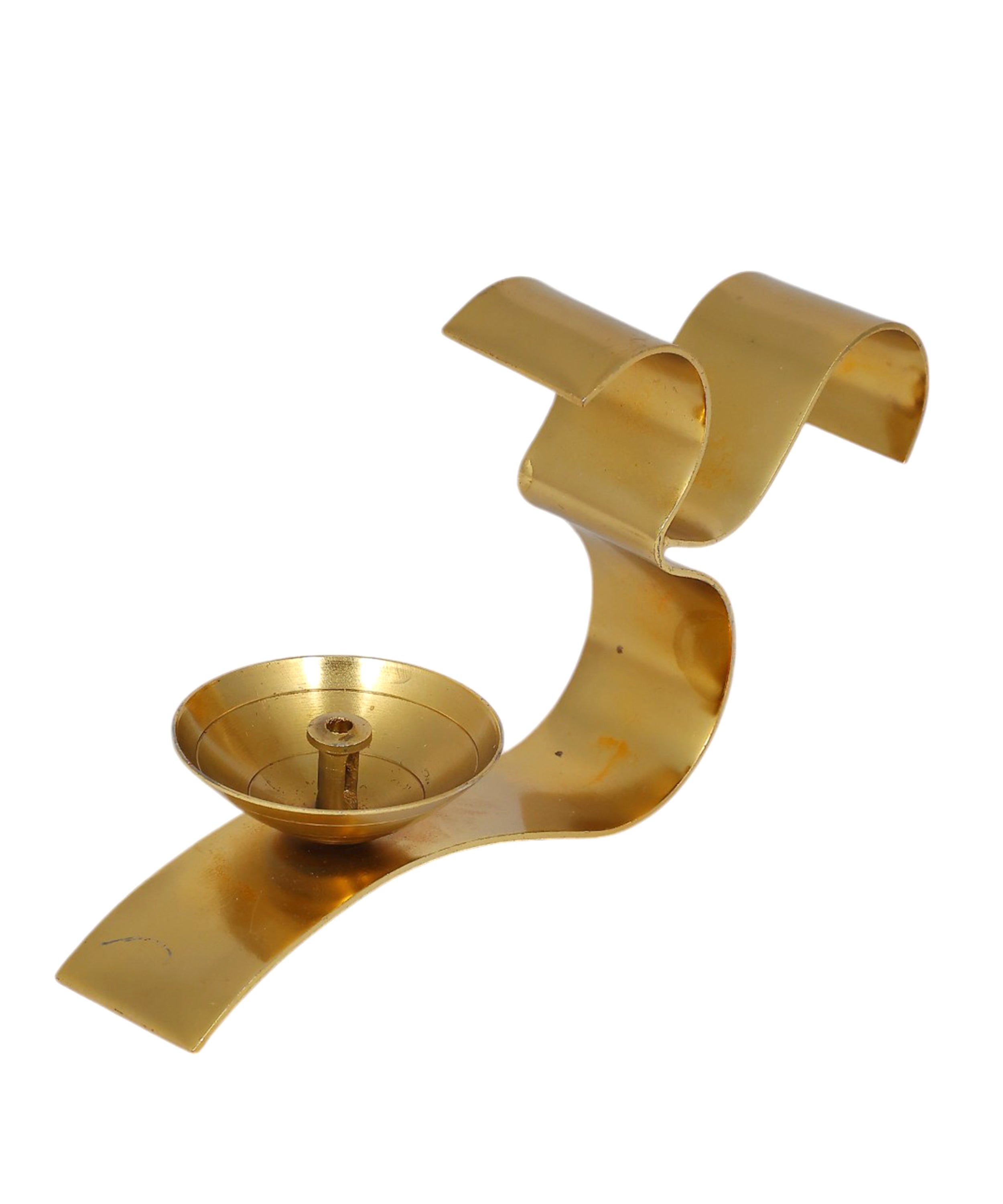 Om Diya With Handle | Puja And Festive Decor | Golden Diya