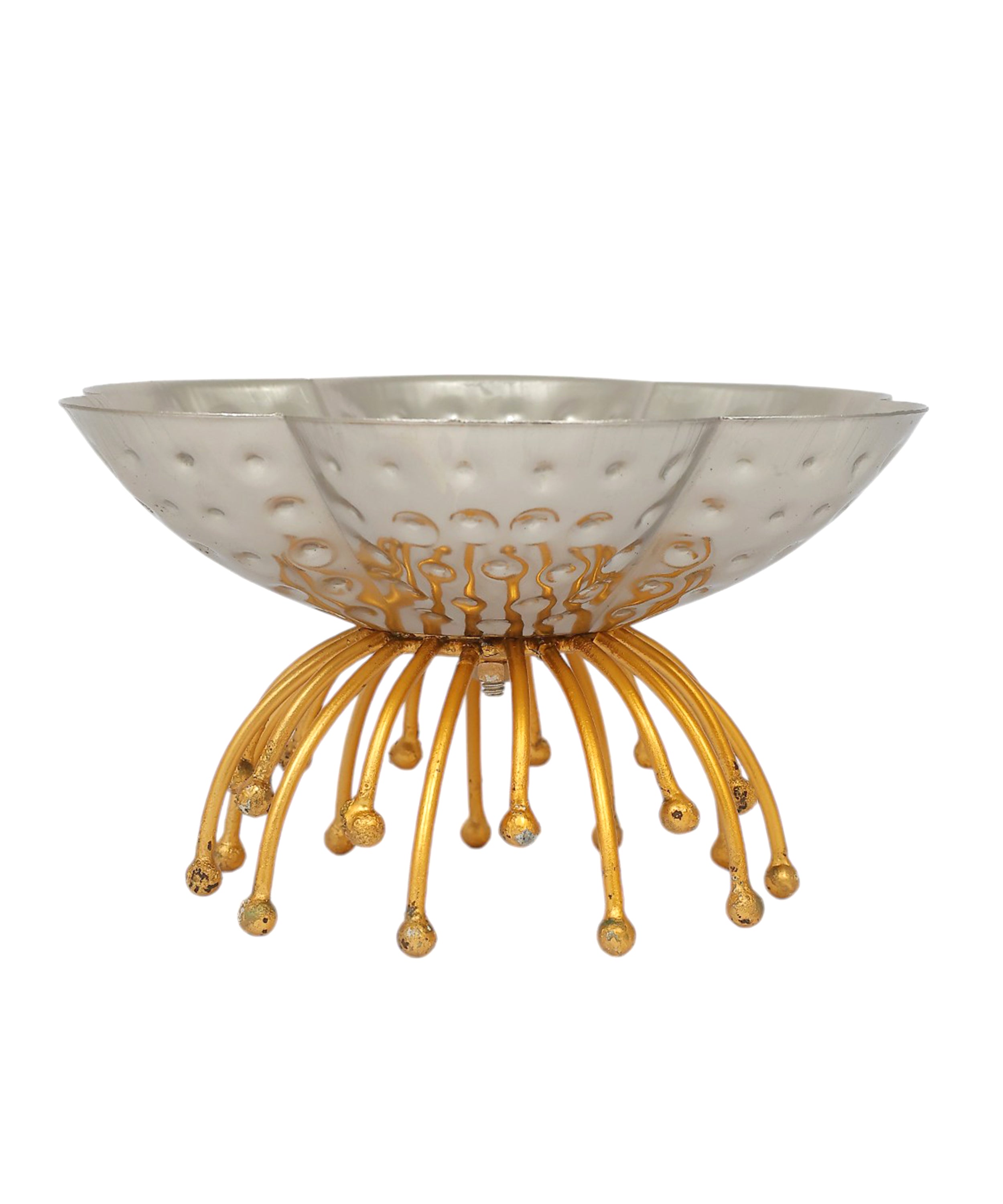 Flower Urli | Gold and Silver | Decorative Indian Home Decor
