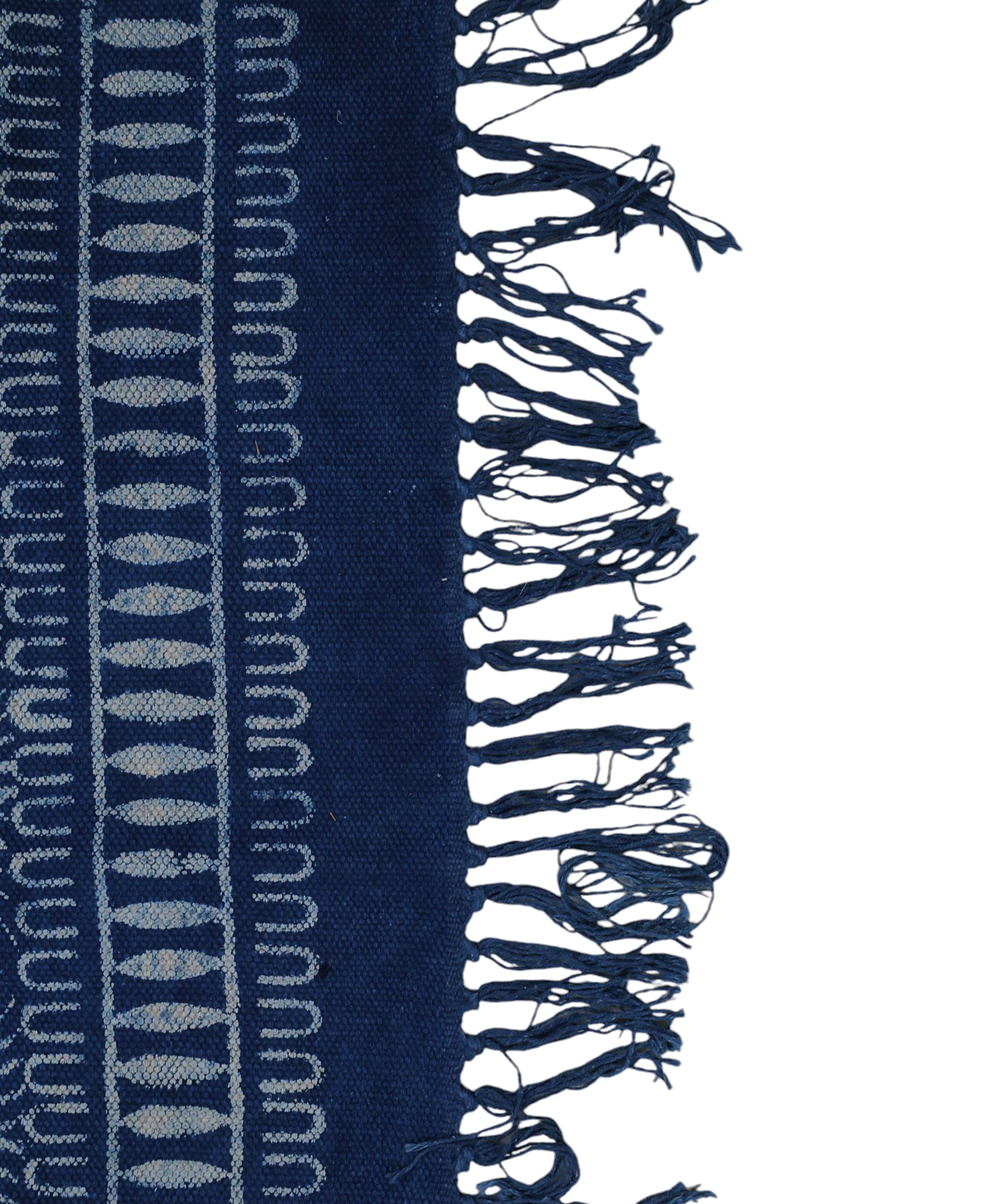 Indigo Blue Geometric Pattern Cotton| Handcrafted Cotton Area Rug for Home & Living Room Decor