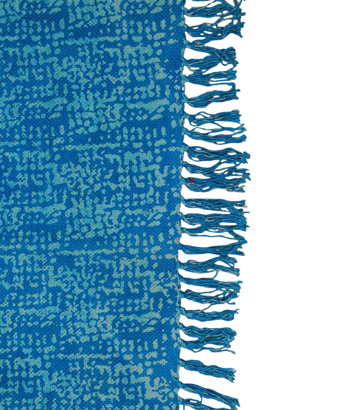 Textured Teal and White Knit Rug | Handcrafted Cotton Area Rug for Home & Living Room Decor