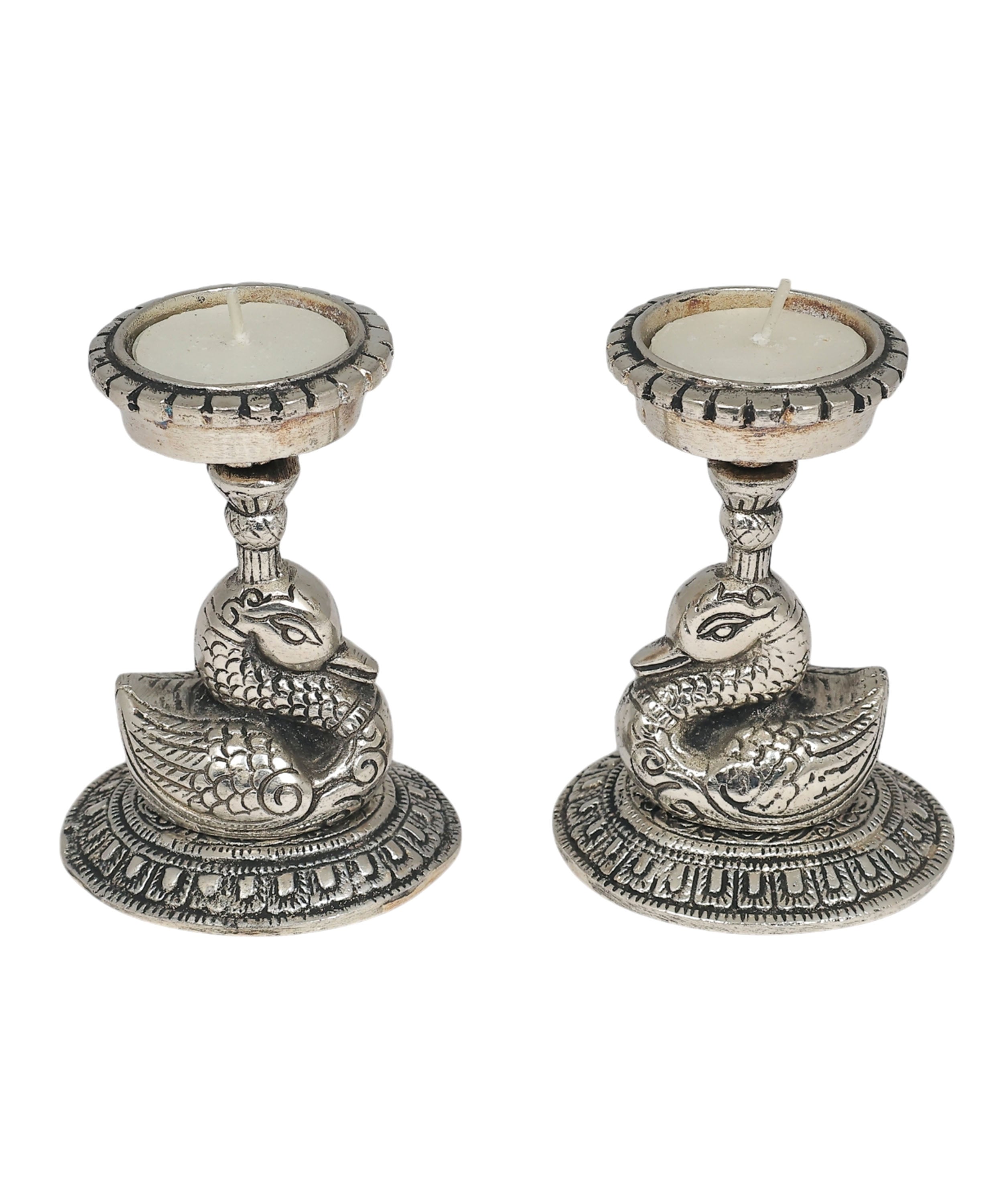 Swan Tealight Holders | Elegant Candle Holders for Home & Festive Decor | Set Of 2