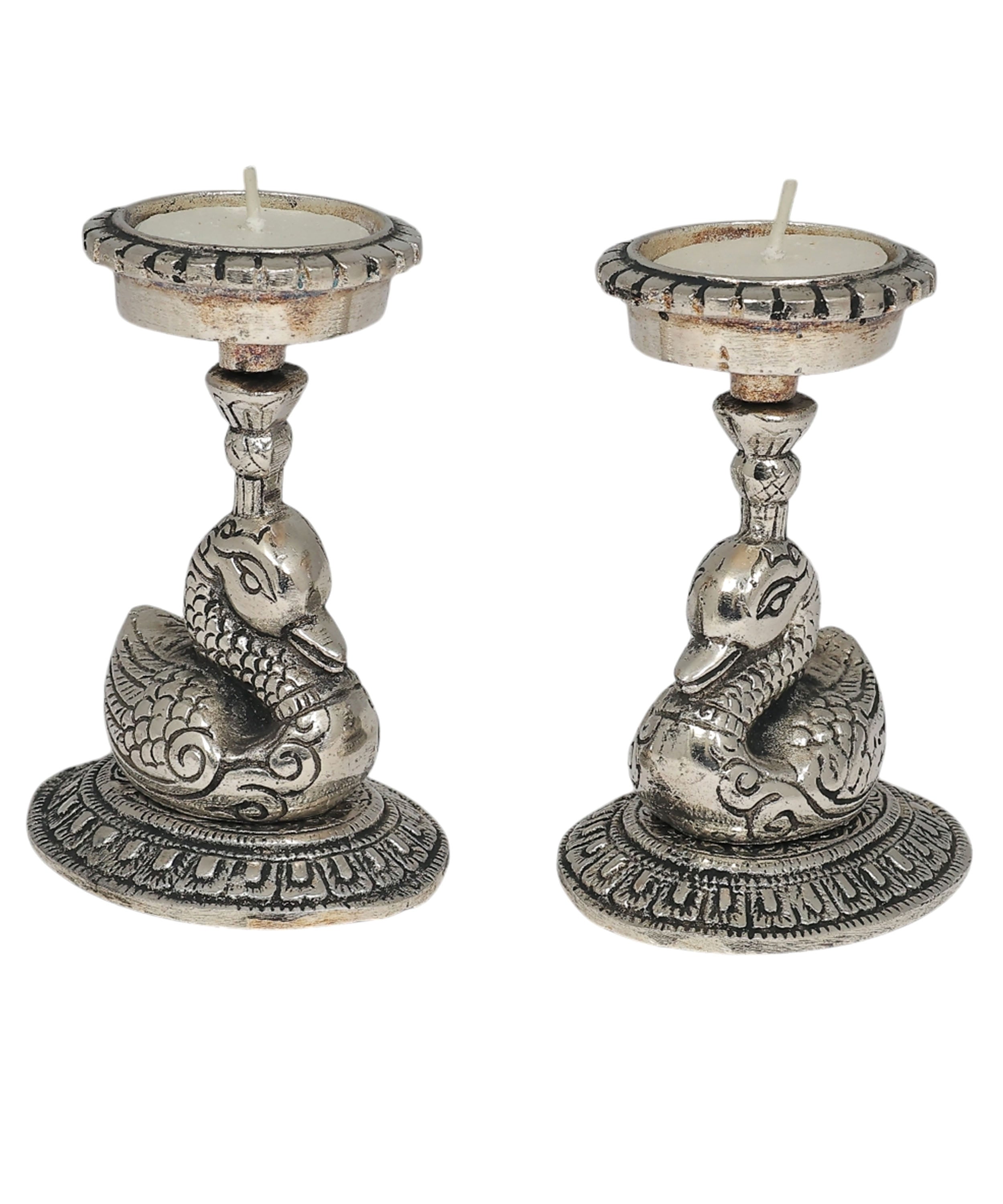 Swan Tealight Holders | Elegant Candle Holders for Home & Festive Decor | Set Of 2