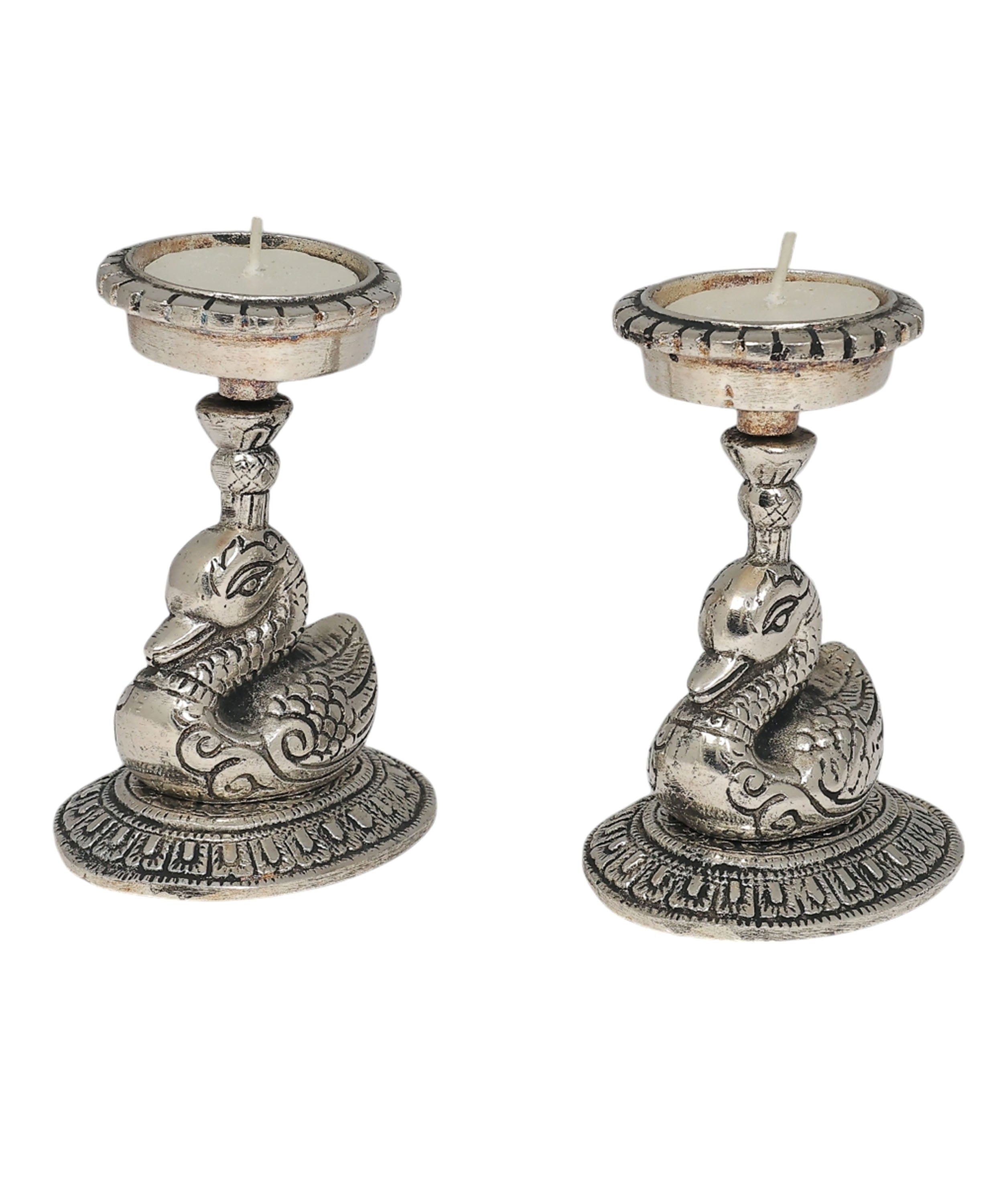 Swan Tealight Holders | Elegant Candle Holders for Home & Festive Decor | Set Of 2