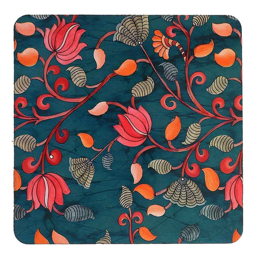 Elegant Print MDF Coaster – Stylish & Durable Design(Set of 4)