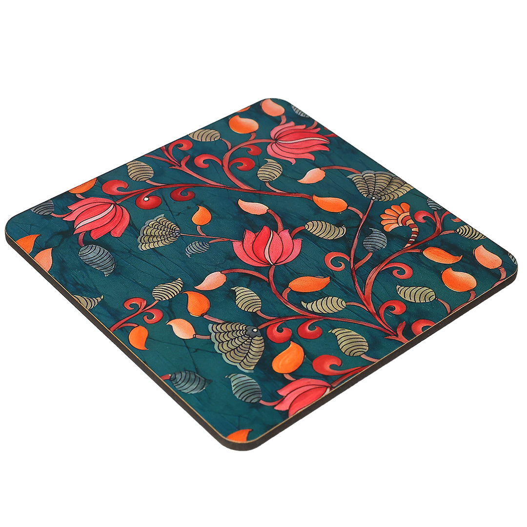 Elegant Print MDF Coaster – Stylish & Durable Design(Set of 4)