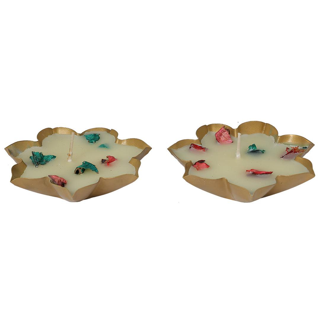Diwali Gift Box – Durga Face & Metal Wax Diya Combo