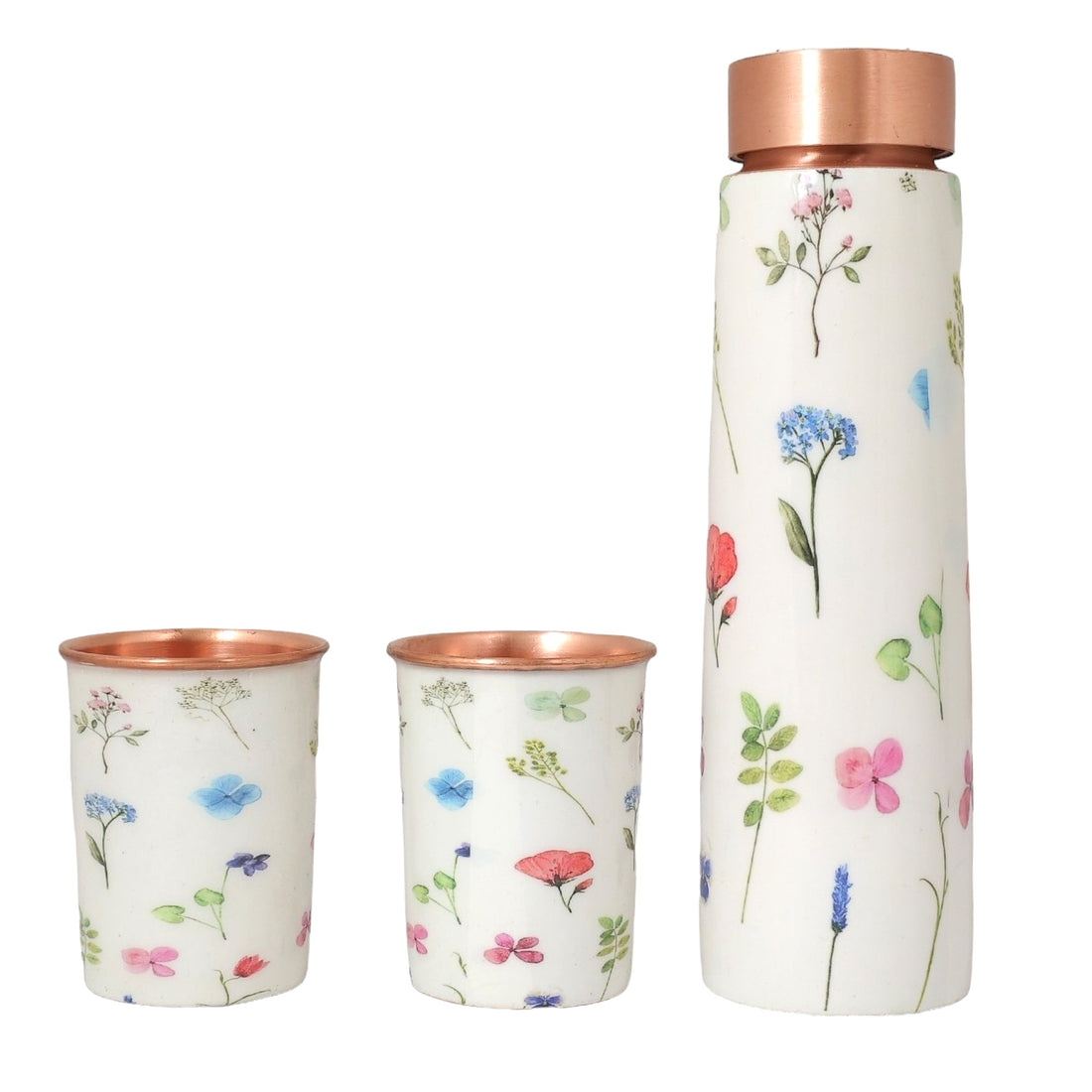 Copper Water Bottle Set | 1 Litre Bottle & Set of 2 Glasses | Boosts Immunity