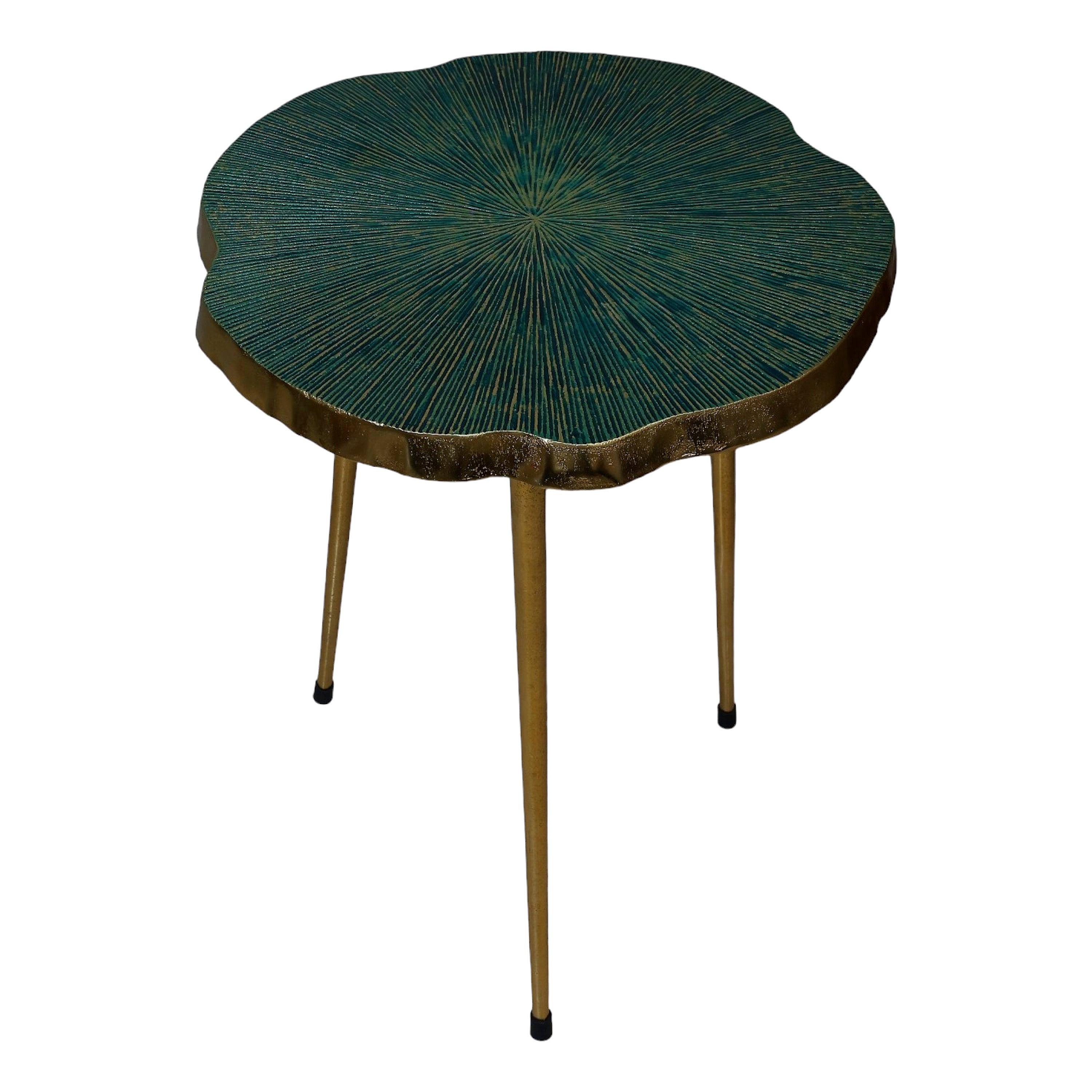 Contemporary Nickel Green End Table | Stylish Accent Table for Home, Living Room & Bedroom Decor